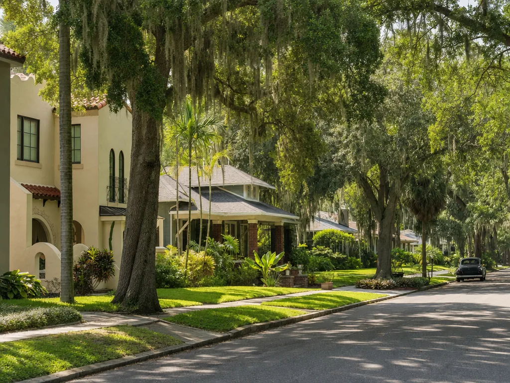 Florida residential street in the Tampa Bay service area